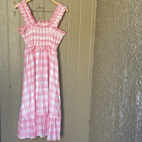 English Factory plaid ruffle midi dress in red - Picture 4 of 10